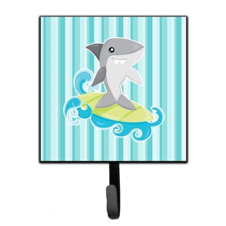 Carolines Treasures Surfin Shark on Stripes Leash or Key Holder BB6942SH4